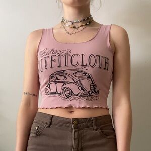 Pink cropped tank top